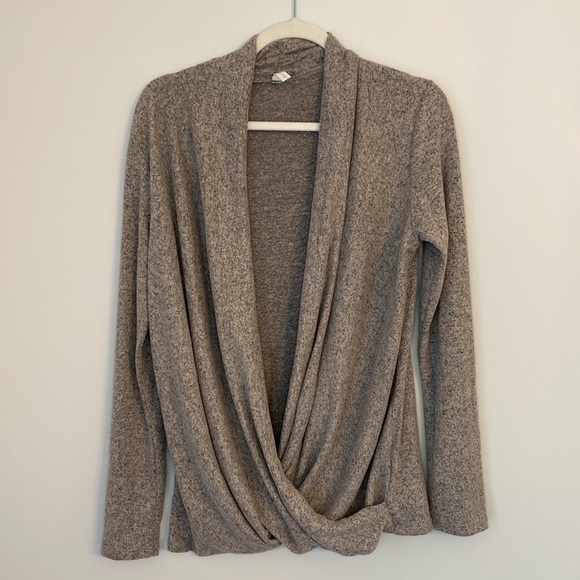 Pink Blush Maternity Heather Grey Nursing Open Front Sweater Size Small - Picture 1 of 8